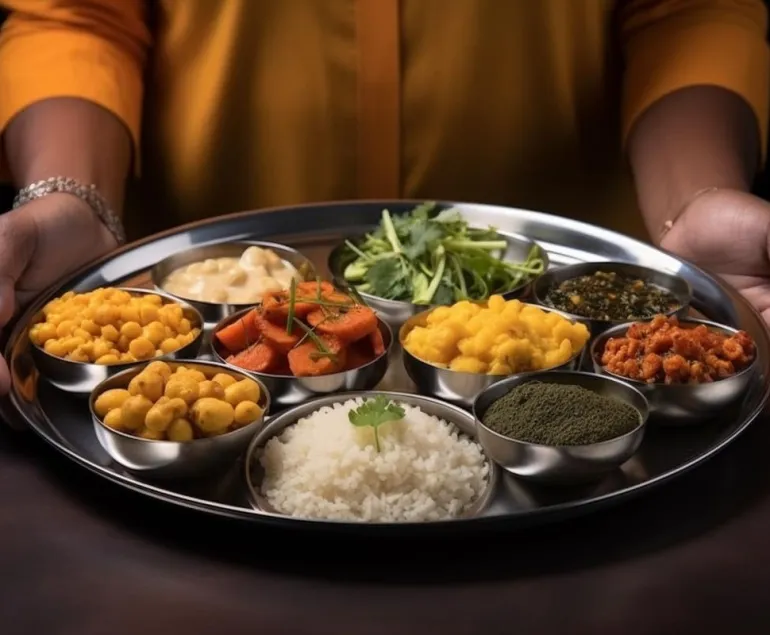 Traditional-Indian-thali-with-PCOS-supportive-foods
